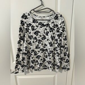 Black and white tropical flower long sleeve shirt from White Stag